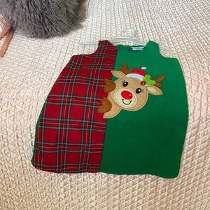 Green corduroy/red tartan-flannel dress size 3T
